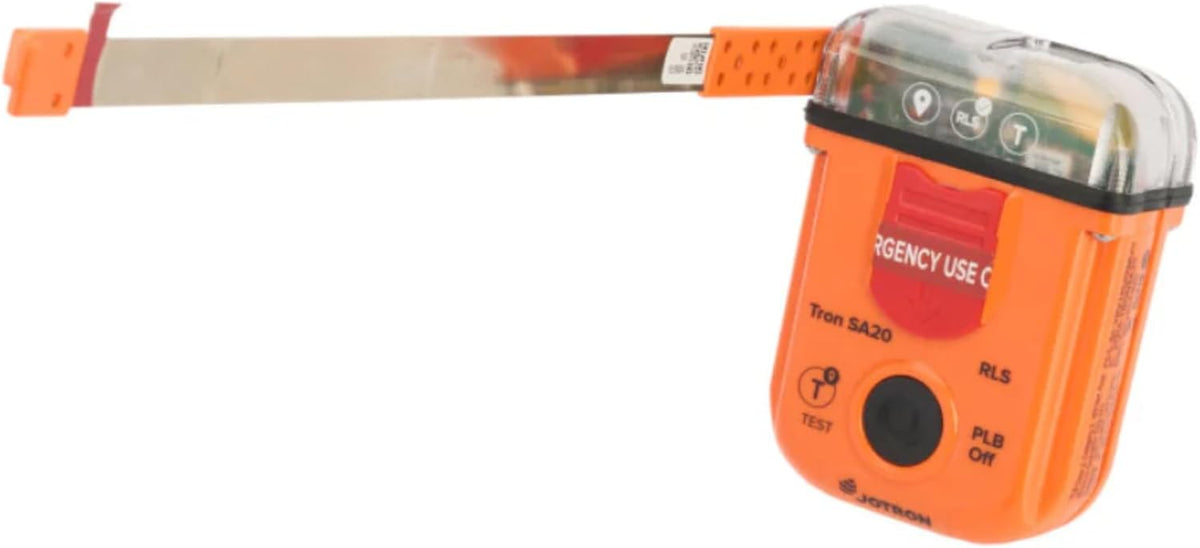 Jotron Tron SA20 PLB Persoonlijke locatiebaken | compact en licht | GPS en Galileo GNSS | 406 MHz noodsignaal | waterdicht | SOLAS goedgekeurd | geprogrammeerd voor Britse registratie