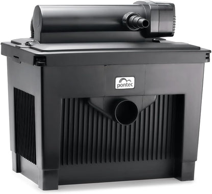Doorstroomfilterset – Vijverfilter – Filterinstallatie – UVC-filter – Waterzuiveringssysteem – Voor Vijvers Tot 25.000 Liter – 24W UVC-Lamp – Vloerafvoer Met Display