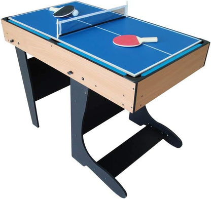 Riley 12-in-1 4ft multi-purpose table, including table football and billiards, with whiteboard and real electric air hockey table, complete with all accessories for all games - QUORE
