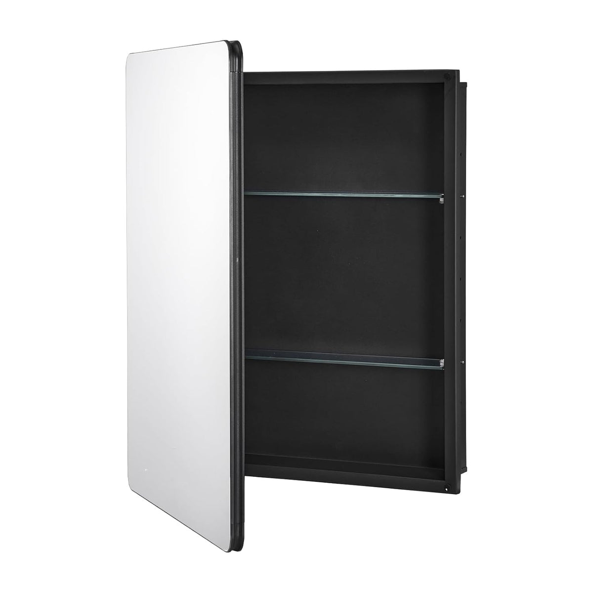 VEVOR Medicijnkast, 60 x 76 cm, voor badkamer met spiegel, aluminium frame, badkamerhangkast, 2-laags verstelbare planken, inbouw- en wandmontage