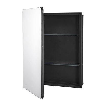 VEVOR Medicijnkast, 60 x 76 cm, voor badkamer met spiegel, aluminium frame, badkamerhangkast, 2-laags verstelbare planken, inbouw- en wandmontage
