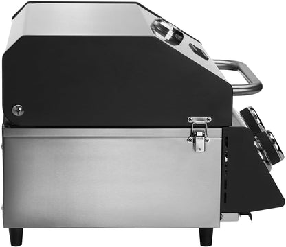 Taino Compact 2.0 S table grill, 2 burners, gas grill, stainless steel, compact camping BBQ - QUORE