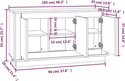 Sideboard Living Room Cabinets Living Room Angled Storage Cabinet Sideboard Sonoma Oak 102x35x55cm Wood Material - QUORE