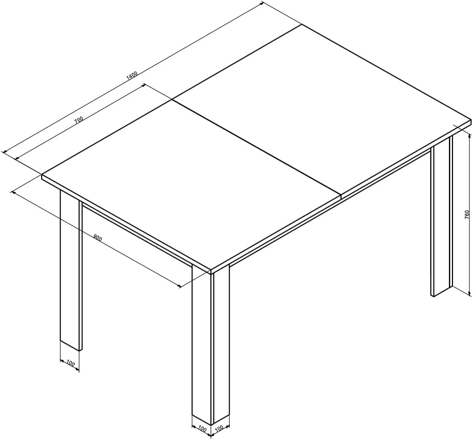 Vicco Dining table "Karlos", Walnut/White, 140 x 90 cm - QUORE