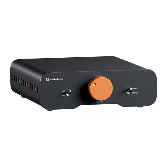 Fosi Audio ZA3 Gebalanceerde Stereo/Mono Versterker HiFi, Chips TPA3255, Mini Audio Versterker Monoblock met XLR RCA Ingangen en 12V Trigger-In, voor Desktop Boekenplank Luidsprekers & Subwoofers