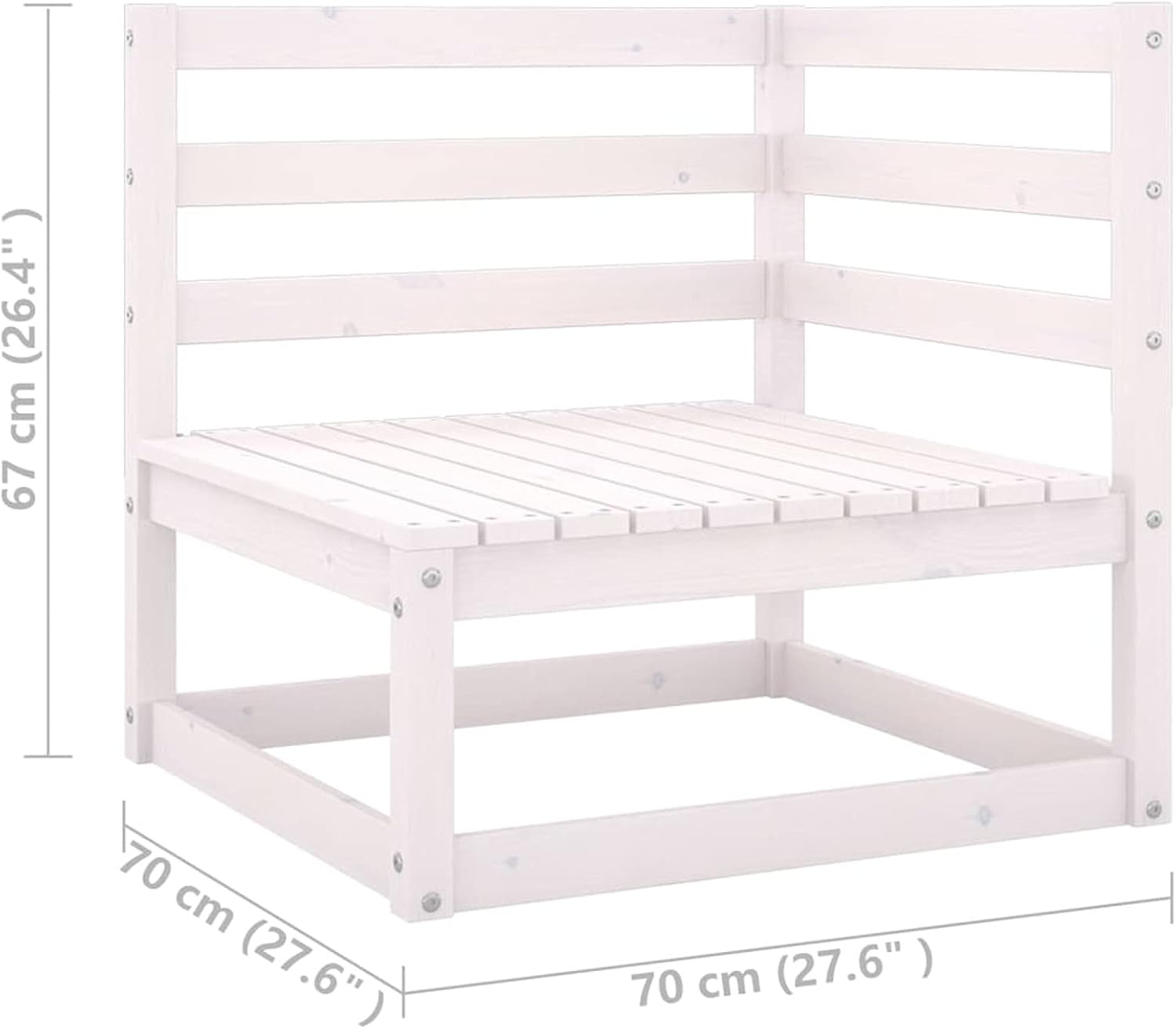 Gecheer 2 Piece Garden Lounge Set with Cushion, Garden Furniture Set, Wood Seating Group, Sofa, Lounge, Garden Set, Garden Bench, Corner, Ottoman, Solid Pine - QUORE