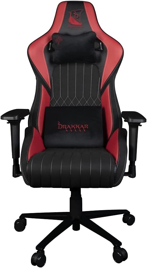 Gamingstoel – Bureaustoel – Werkstoel – Ergonomische Stoel – Rood-Zwart – Medium Maat – Traagschuim Zitting – Verstelbare Rugleuning 150°