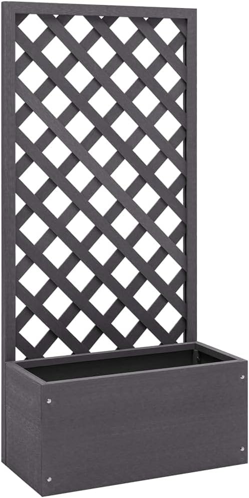 Trellis, outdoor hoogslaper, bloempotten, groenten, fruit, kruiden voor buiten, terras, tuin, met bloembak 70 x 30 x 135 cm, WPC - QUORE
