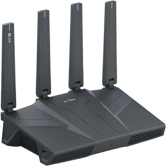 GL.iNet GL-BE6500 (Flint 3e) WiFi 7-router, snelle WiFi-router voor draadloos internet met VPN, 5 x 2,5G Ethernet-poort voor glasvezelmodem, router voor zakelijk gebruik en gaming.