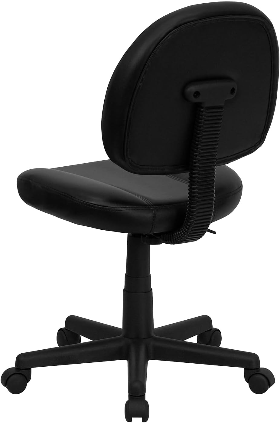 Flash Furniture Mid-Back lederen ergonomische draaibare taakstoel, metaal, zwart, 58,42 x 55,88 x 22,86 cm