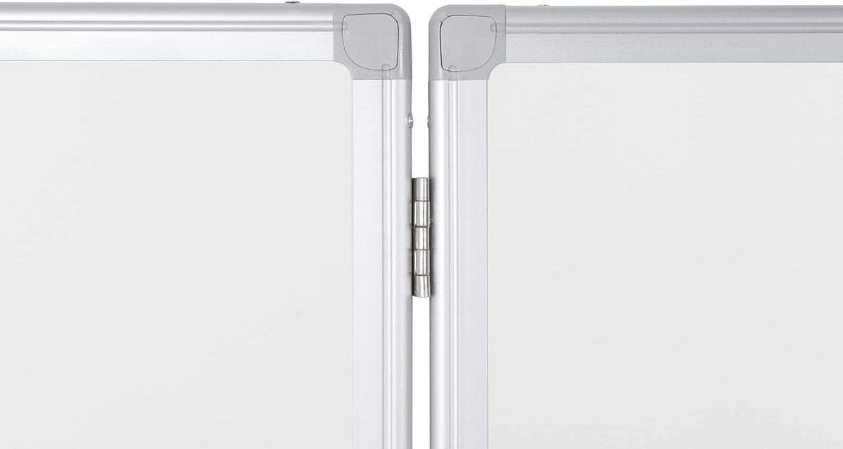 Bi-Office Earth Trio - whiteboard klaptafel met 3 whiteboards, magnetische geëmailleerde oppervlakken, 90 x 60/180 x 60 cm