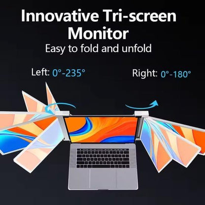 Lipa HDR-75 Triple Portable monitor Full HD - Extra monitor laptop - Tri-screen- Triple monitor - 1 Cable model also for Macbooks and Windows - Plug & Play - For screens between 14 and 17.3 inch - QUORE
