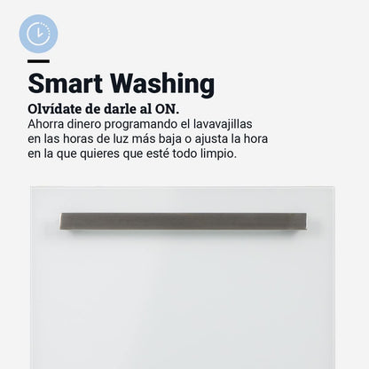 UNIVERSALBLUE White glass dishwasher, semi-black, 60 cm, 5 washing programs, 12 services