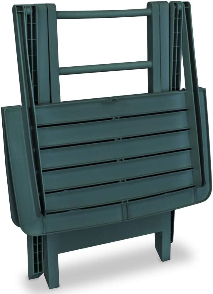 3-Piece Bistro Set Foldable Plastic Green Garden Furniture Set Bistro Set with Chairs and Table Balcony Furniture Set Outdoor Furniture Set for Patio, Garden, Balcony - QUORE