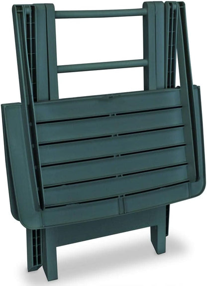 3-Piece Bistro Set Foldable Plastic Green Garden Furniture Set Bistro Set with Chairs and Table Balcony Furniture Set Outdoor Furniture Set for Patio, Garden, Balcony - QUORE