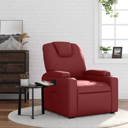 vidaXL Armchair adjustable artificial leather wine red