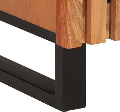 Dressoir – Sideboard – Opbergkast – Ladekast – Wandkast – Massief Acaciahout – Stalen Frame – 60x34x75 cm – Set Van 3