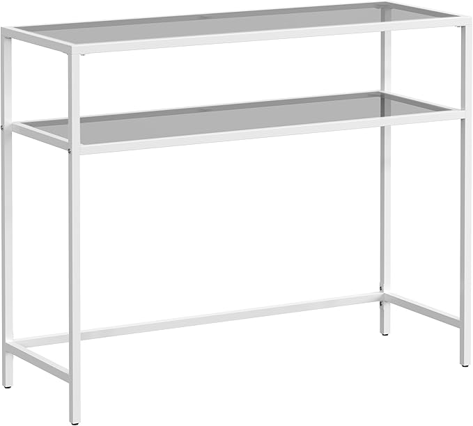 Bijzettafel - Haltafel - Woonkamer - Smalle console - Woonkamer - 100 cm x 35 cm x 80 cm - Ivoor - QUORE