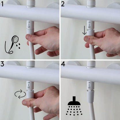 Rode Gietijzeren Douche Set – Douchekraan – Douchethermostaat – Handdouche – Hoofddouche – Duurzaam Gietijzer – Thermostatische Temperatuurregeling