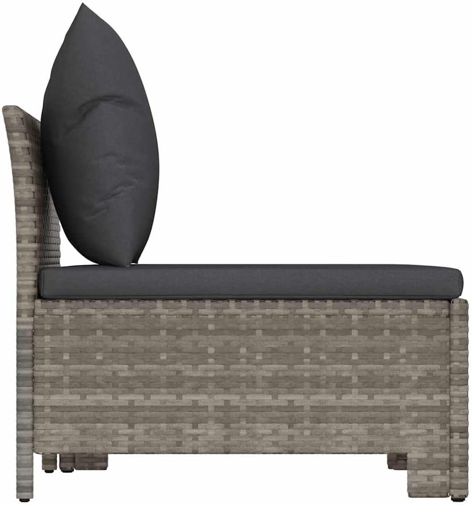 vidaXL 2-Piece Lounge Set with Cushions Poly Rattan Grey, Lounge Set Garden, Lounge Set Outdoor, Lounge Set, Lounge Sofa Garden, Garden Set Lounge, Garden Set - QUORE