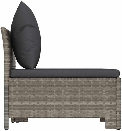 vidaXL 2-Piece Lounge Set with Cushions Poly Rattan Grey, Lounge Set Garden, Lounge Set Outdoor, Lounge Set, Lounge Sofa Garden, Garden Set Lounge, Garden Set - QUORE