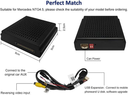 Carplay Adapter Mercedes – Draadloze Adapter – Android Auto Interface – Multimedia Adapter – Smart Connect – Plug & Play Installatie – Bluetooth & Camera Ondersteuning