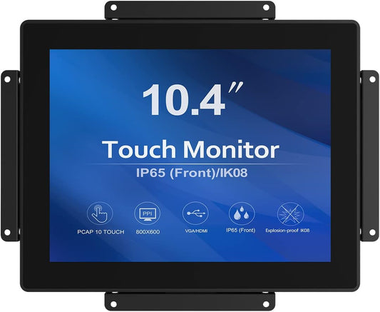 GreenTouch 10.4 inch 10 Punten Voor Waterdichte Industriële Open Frame PCAP Touchscreen Lcd scherm Monitor 800x600 Zwart