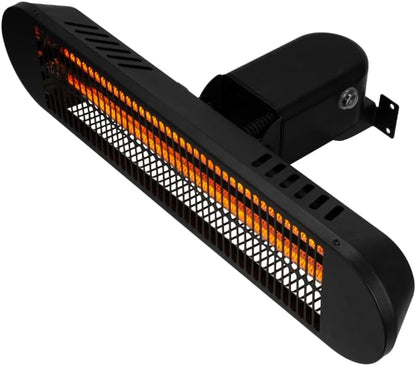 EVOLAR EVO-WMS2000 Warmtestraler voor muur, terras, balkon, tuin, 2 standen, 1000/2000 W, zwart, afstandsbediening