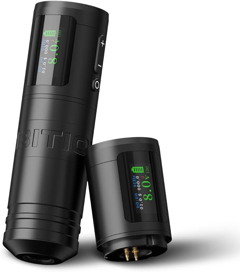 Ambition Ninja Ultra Draadloze tattoo-machine met intelligente factureringsfunctie - Roterende cartridge-pen met 2 stuks 1900 mAh tattoo-pistool Coreless Motor Straight Drive Bar