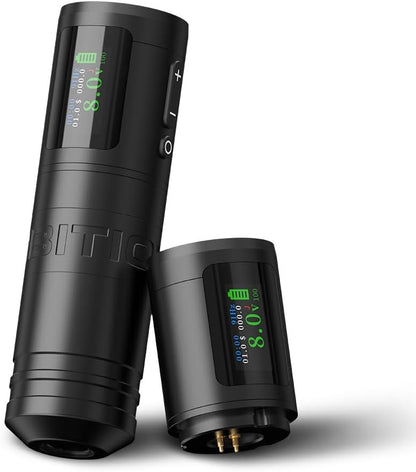 Ambition Ninja Ultra Draadloze tattoo-machine met intelligente factureringsfunctie - Roterende cartridge-pen met 2 stuks 1900 mAh tattoo-pistool Coreless Motor Straight Drive Bar