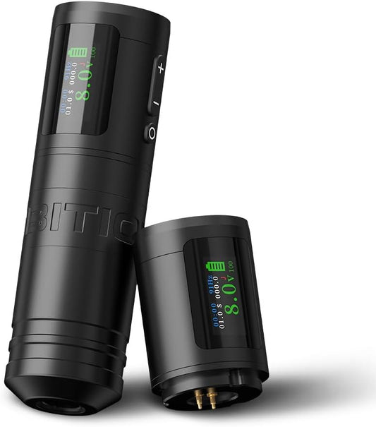 Ambition Ninja Ultra Draadloze tattoo-machine met intelligente factureringsfunctie - Roterende cartridge-pen met 2 stuks 1900 mAh tattoo-pistool Coreless Motor Straight Drive Bar