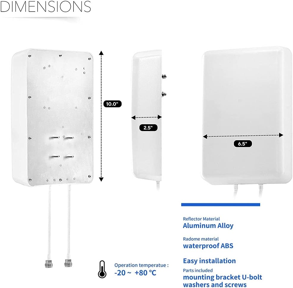 Directionele Mimo Paneelantennes WiFi 4G 2.4GHz 5.8GHz LTE 698-2700 MHz Hogere Gain 14dBi-Outdoor Externe Antennes-Routers Mobiele Antennes Compatibel voor Modems