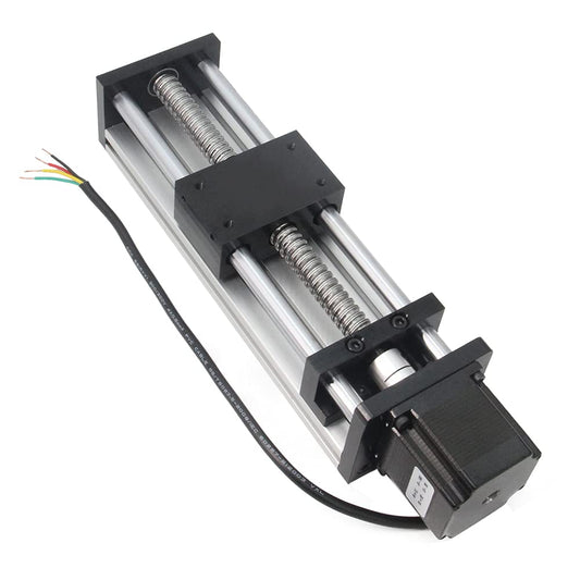 Zeberoxyz 1 STKS 150mm Lengte Effectieve Reizen Dual Optische As Gids Balschroef SFU1605 met NEMA23 Stappenmotor voor DIY CNC Router Onderdelen X Y Z Lineaire Stage Actuators en 3D Printer (Grootte: 150mm)