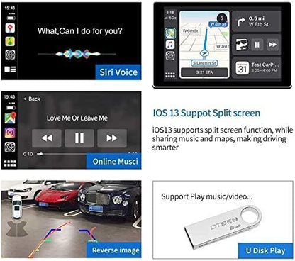 Draadloze CarPlay Adapter – Retrofit Kit – Wireless Android Auto Interface – Mirrorlink Navigatie Systeem – Plug-and-Play Installatie – Spraakbesturing Siri Support