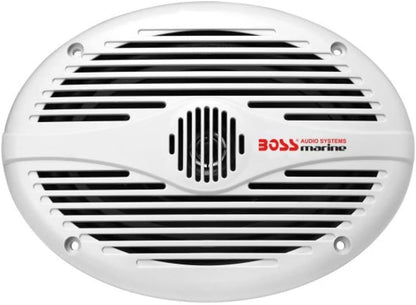 KIT SET VOOR BOSS AUDIO SYSTEMS MR690 ovaal 2-weg 6 x 9 15 x 23 cm 175 watt rms 350 watt max 4 ohm waterdicht zee zwembad boot hotel, per paar + accessoires gratuits