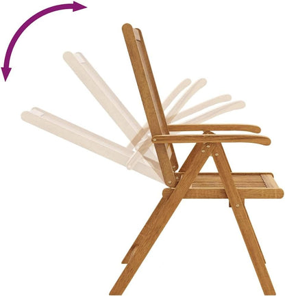 Tuinstoelen – Tuinstoel – Tuinstoel – Buitenstoel – Klapstoel – Acaciahout – 5 Verstelbare Standen – Inklapbaar Design