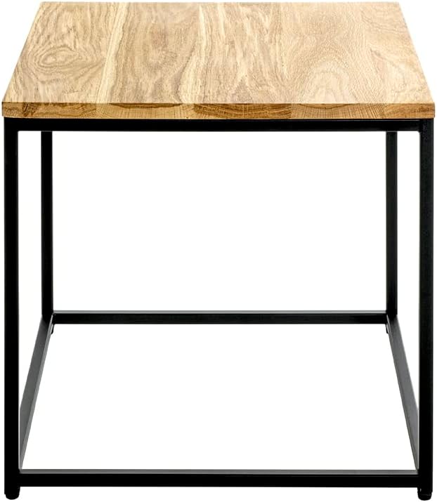 HAKU Bijzettafel, massief hout, eikenhout, zwart, B 45 x D 45 x H 45 cm