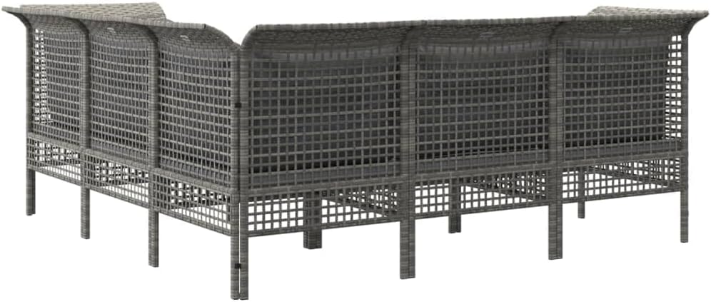 vidaXL 5-piece Lounge set with cushions poly rattan grey - QUORE