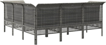 vidaXL 5-piece Lounge set with cushions poly rattan grey - QUORE