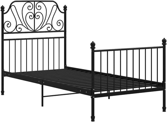 vidaXL Bedframe metaal zwart 90x200 cm