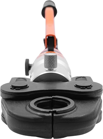 OUKANING Hydraulic Crimping Tool 10T with 360° Rotating Head and Interchangeable Shapes (TH/U/V/M Series), for Aluminium Plastic, PEX, Copper Tubes, Ergonomic, Oilproof (V12, V15, V18, V22, V28) - QUORE