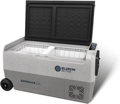 Bluefin Active Draagbare Koelbox | Geavanceerde Koel- en Vriestechnologie | Energiebesparend Opladen | Dubbele Compartimenten| Smartphone App-Bediening | LCD-scherm | AC & DC