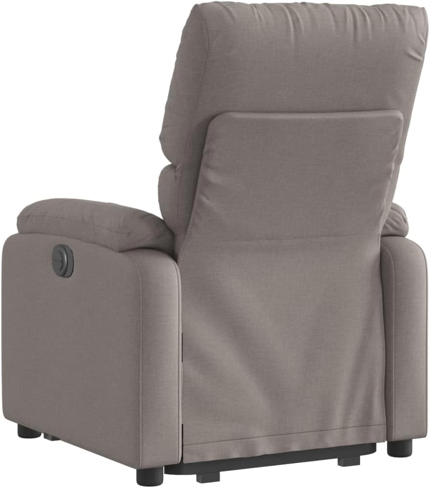 Relaxstoel Met Opstahulp – Elektrische Relaxstoel – Ligstoel – Tv-Stoel – Enkelvoudige Relaxstoel – Elektrisch Kantelsysteem – Taupe Stof – Maximaal 135 Graden Verstelbaar