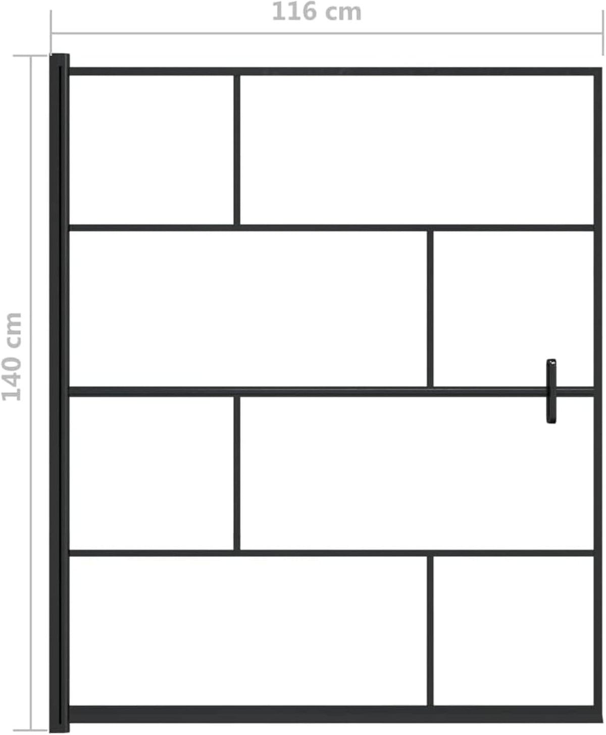 Douchecabine – Douchewand – Douchecabine Veiligheidsglas – Douche Unit – Douchebak – 116 x 140 cm – Gehard ESG Glas Zwart