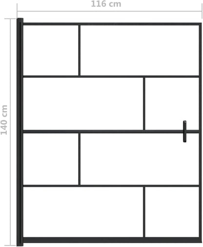 Douchecabine – Douchewand – Douchecabine Veiligheidsglas – Douche Unit – Douchebak – 116 x 140 cm – Gehard ESG Glas Zwart