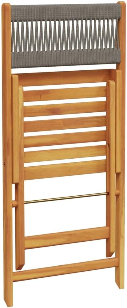 Gecheer Pack of 6 Folding Garden Chairs Grey Solid Wood Acacia Wood Armchair Outdoor Dining Chairs Outdoor Patio Chairs P3214605 - QUORE