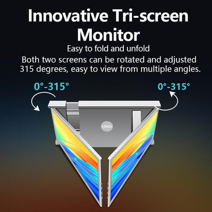 FullHD 1980p IPS 35.6 cm (14") Dual Monitor for Laptop, Dual Screen, Triple Screen for Laptop, Portable Dual Screen Monitor, Compatible with 13-16.5 Inch Windows/Mac/Chrome - QUORE