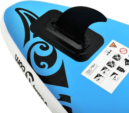 Opblaasbaar Stand Up Paddleboard – SUP Board – Peddelboard – Kajak – Surfboard – Blauw 305x76x15 cm – PVC Materiaal – Inclusief Handpomp & Aluminium Peddel