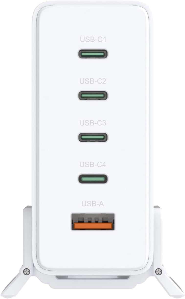 D-Link DCF-241 GaN 240W Oplader, USB-laadstation, 5 poorten (4 x USB‑C), PD 3.1, QC 4.0/3.0, compact
