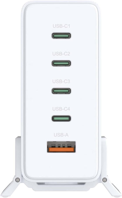 D-Link DCF-241 GaN 240W Oplader, USB-laadstation, 5 poorten (4 x USB‑C), PD 3.1, QC 4.0/3.0, compact